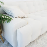 White velvet sofa