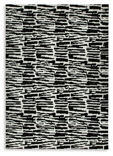 Bramshaw Black/Ivory Extra Large Rug by Ashley at Eve Furniture