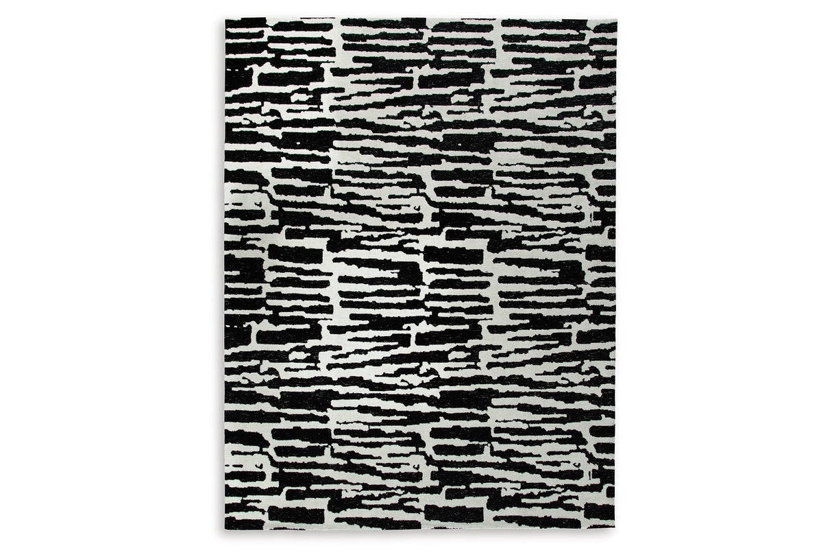 Bramshaw Black/Ivory Large Rug by Ashley at Eve Furniture