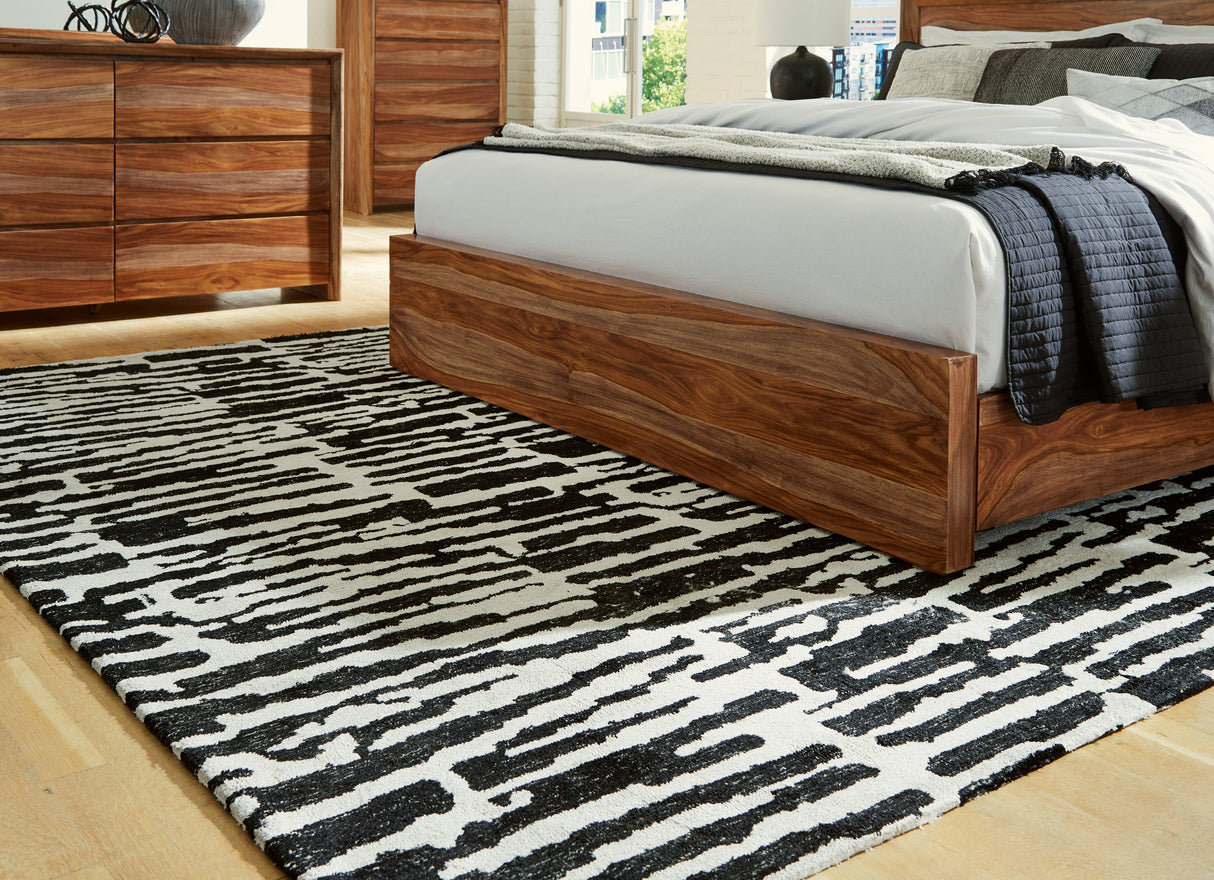 Bramshaw Black/Ivory Large Rug by Ashley at Eve Furniture