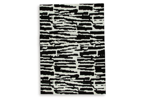 Bramshaw Black/Ivory Medium Rug by Ashley at Eve Furniture