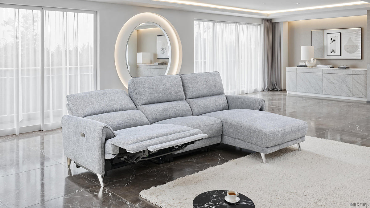 Brande Gray Power Sectional with Right Chaise by Furniture of America at Eve Furniture