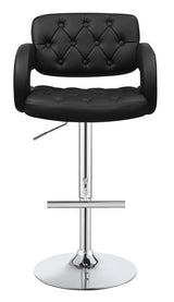 Brandi Black/Chrome 29" Adjustable Height Bar Stool