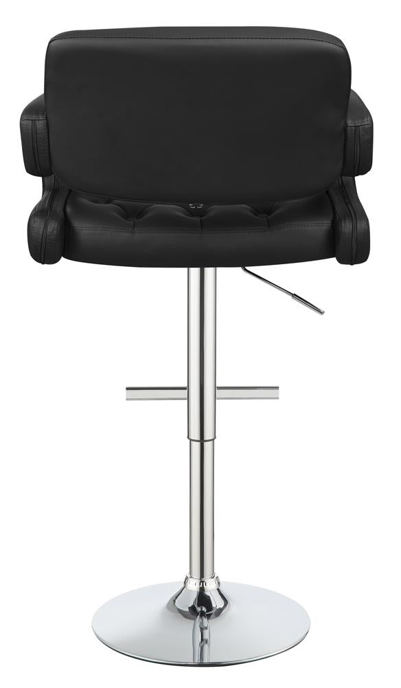 Brandi Black/Chrome 29" Adjustable Height Bar Stool