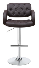 Brandi Chrome/Brown 29" Adjustable Height Bar Stool