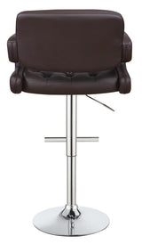 Brandi Chrome/Brown 29" Adjustable Height Bar Stool