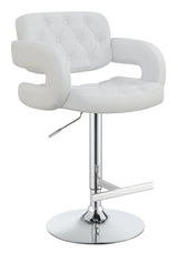 Brandi Chrome/White 29" Adjustable Height Bar Stool