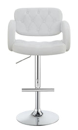 Brandi Chrome/White 29" Adjustable Height Bar Stool