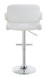 Brandi Chrome/White 29" Adjustable Height Bar Stool