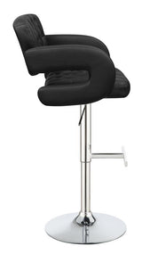 Brandi Black and Chrome 29" Adjustable Height Bar Stool by Coaster at Eve Furniture