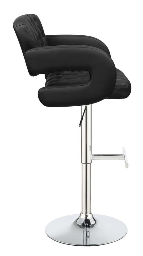 Brandi Black and Chrome 29" Adjustable Height Bar Stool by Coaster at Eve Furniture