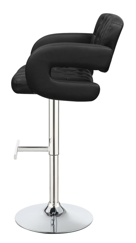 Brandi Black and Chrome 29" Adjustable Height Bar Stool by Coaster at Eve Furniture