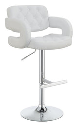 Brandi Chrome and White 29" Adjustable Height Bar Stool by Coaster at Eve Furniture