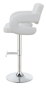 Brandi Chrome and White 29" Adjustable Height Bar Stool by Coaster at Eve Furniture