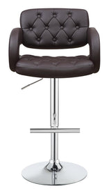 Brandi Chrome/Brown 29" Adjustable Height Bar Stool by Coaster at Eve Furniture