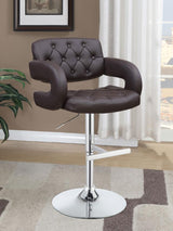 Brandi Chrome/Brown 29" Adjustable Height Bar Stool by Coaster at Eve Furniture