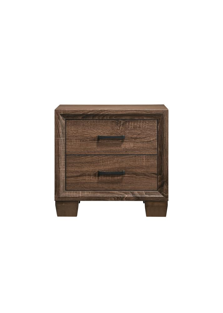 Brandon 2-Drawer Nightstand Medium Warm Brown