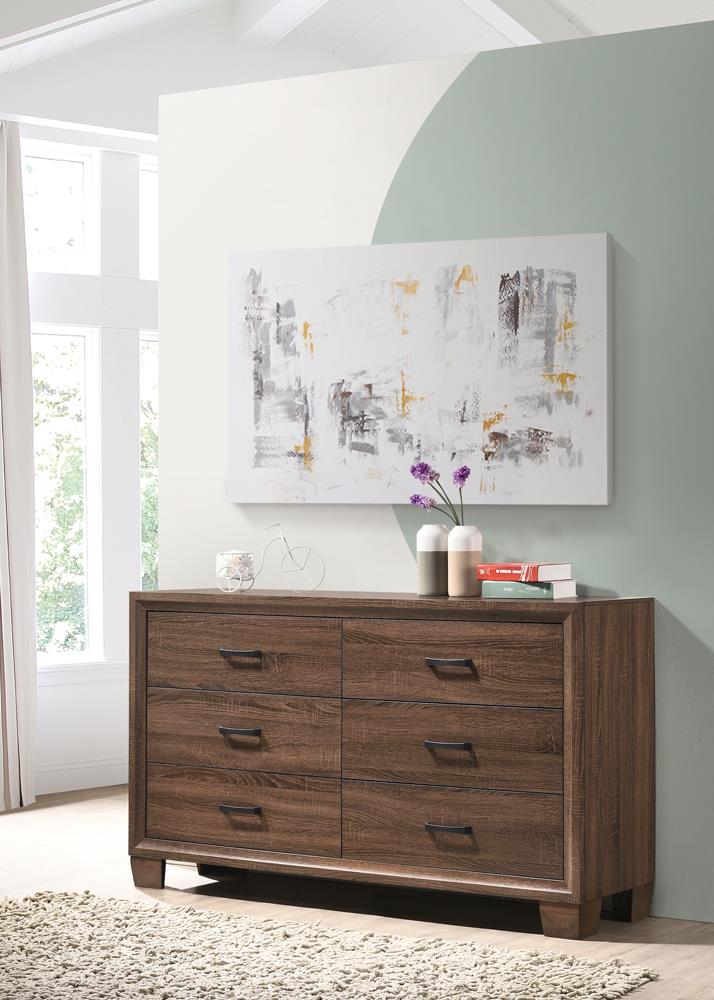 Brandon Medium Warm Brown 6-Drawer Dresser