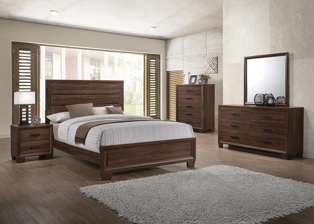 Brandon Medium Warm Brown 4-Piece Queen Bedroom Set