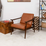 Brandon Tan Leather Lounge Chair Dark Tan