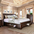 Brandt Brown Cherry Queen Storage Platform Bed by Furniture of America at Eve Furniture