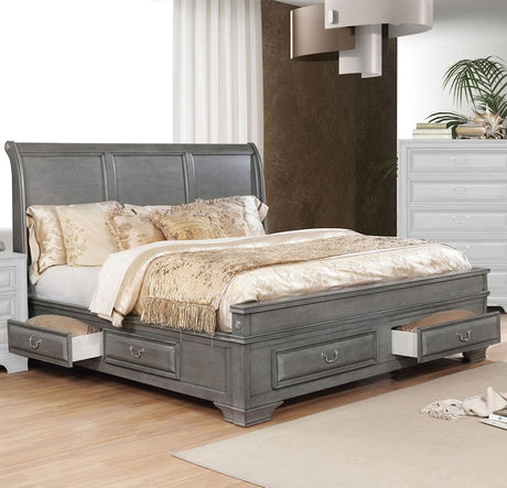 Brandt Gray 5-Piece Queen Bedroom Set by Furniture of America at Eve Furniture