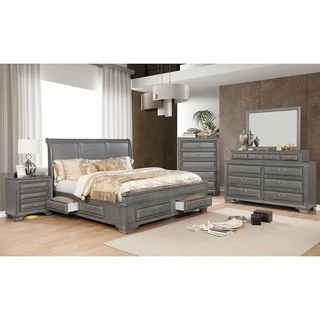 Brandt Gray 4-Piece Queen Bedroom Set by Furniture of America at Eve Furniture