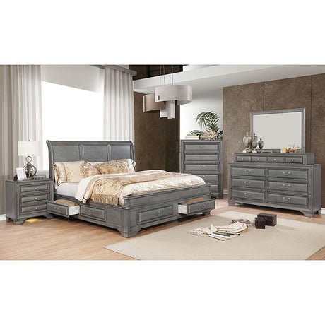 Brandt Gray 5-Piece Queen Bedroom Set by Furniture of America at Eve Furniture