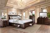 Brandt Brown Cherry Queen Storage Platform Bed by Furniture of America at Eve Furniture