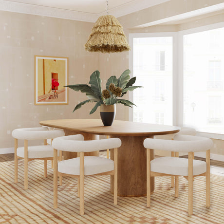 Brandy Natural Ash Wood 95" Oval Dining Table by TOV Furniture at Eve Furniture