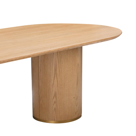 Brandy Natural Ash Wood 95" Oval Dining Table by TOV Furniture at Eve Furniture