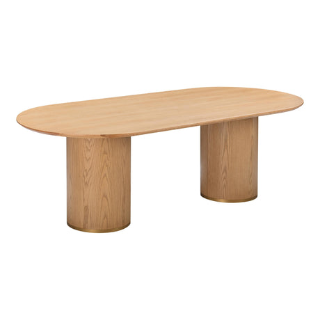 Brandy Natural Ash Wood 95" Oval Dining Table by TOV Furniture at Eve Furniture