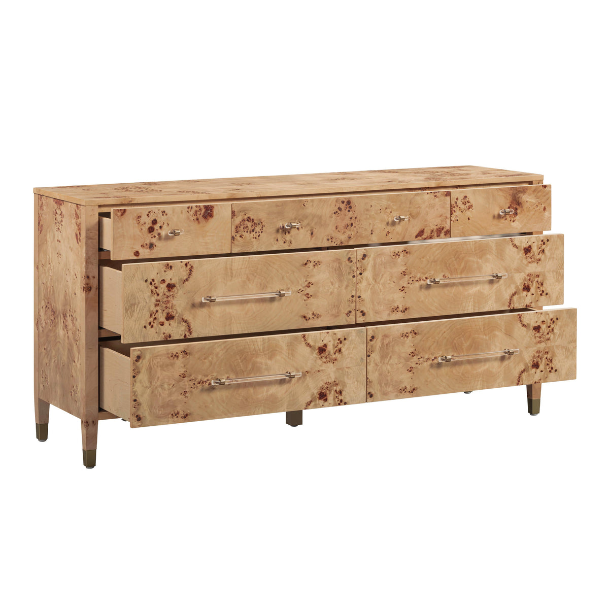 Brandyss 62" Burl 7-Drawer Dresser by TOV Furniture at Eve Furniture