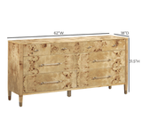 Brandyss 62" Burl 7-Drawer Dresser by TOV Furniture at Eve Furniture