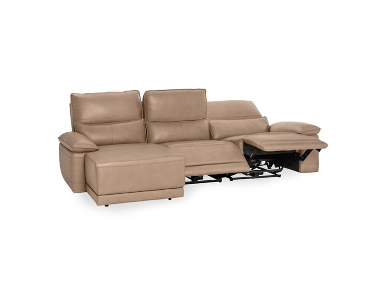 Branford Brown Power Recliner Sectional w/LAF Chaise by Classic Home at Eve Furniture