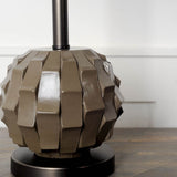 Brant I 25" Brown Resin Base White Shade Table Lamp by Mercana at Eve Furniture
