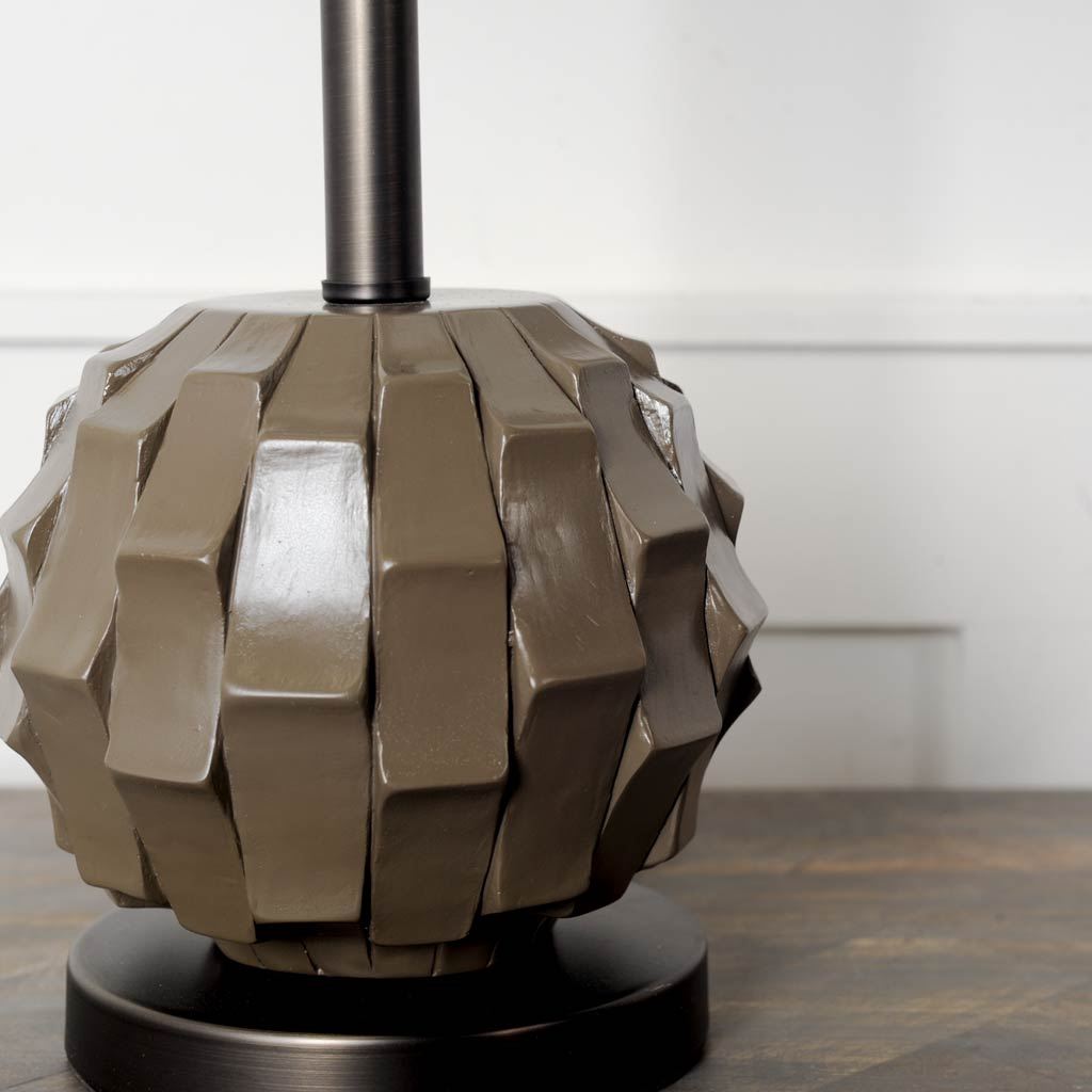 Brant I Brown Resin Base White Shade Table Lamp by Mercana at Eve Furniture