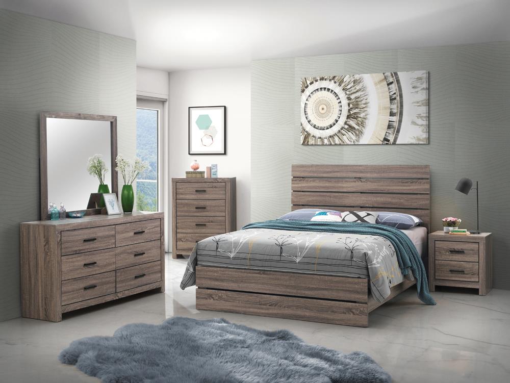 Brantford Barrel Oak 5-Piece Eastern King Panel Bedroom Set