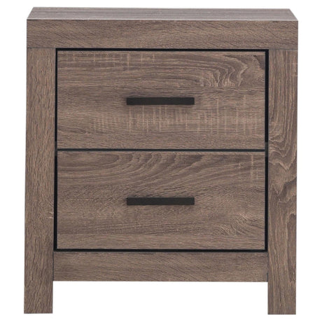 Brantford Barrel Oak 2-Drawer Nightstand by Coaster at Eve Furniture