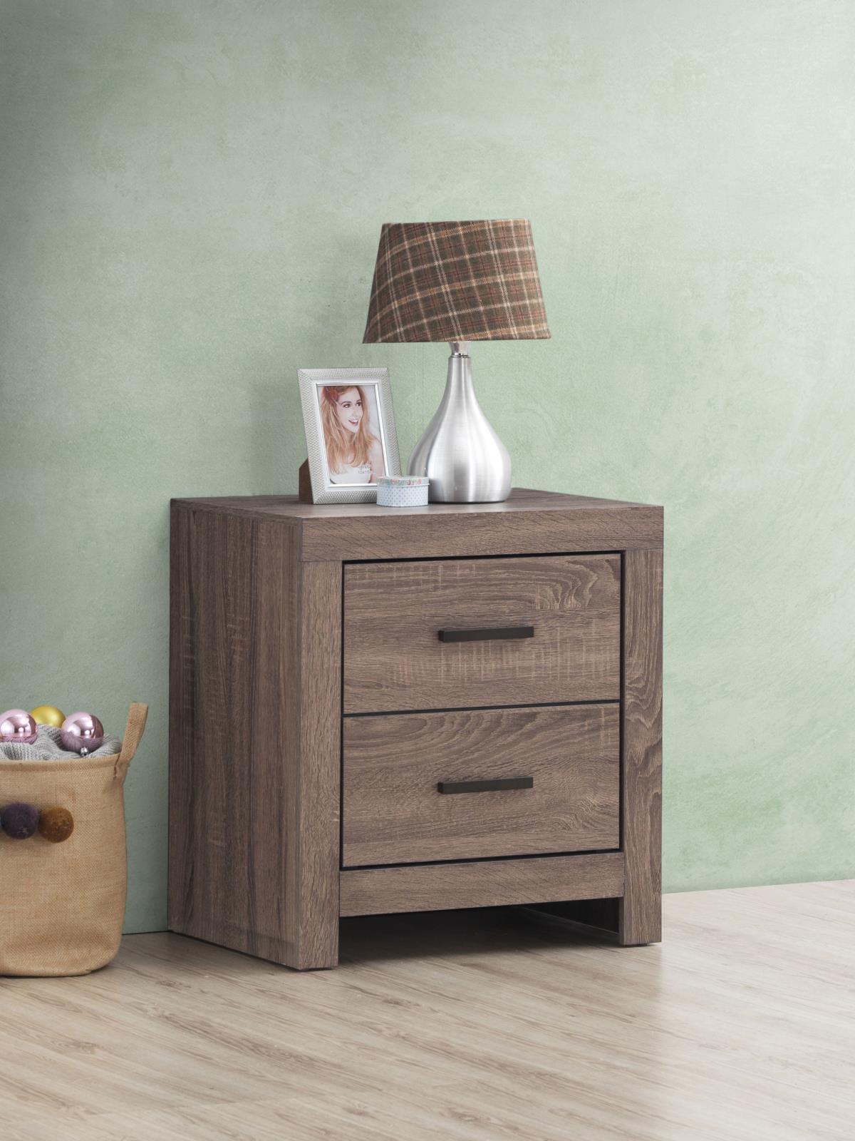 Brantford Barrel Oak 2-Drawer Nightstand by Coaster at Eve Furniture