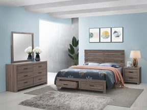 Brantford Barrel Oak 4-Piece Queen Storage Bedroom Set by Coaster at Eve Furniture