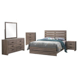 Brantford Barrel Oak 5-Piece Eastern King Panel Bedroom Set by Coaster at Eve Furniture
