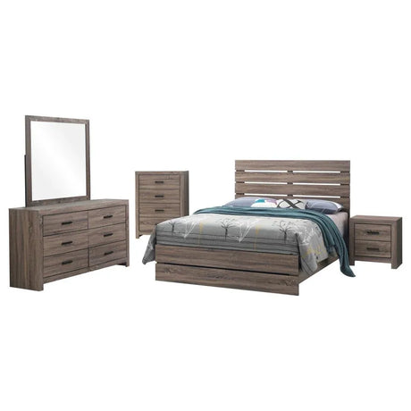 Brantford Barrel Oak 5-Piece Queen Bedroom Set by Coaster at Eve Furniture