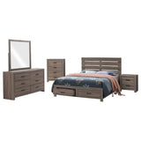 Brantford Barrel Oak 5-Piece Queen Storage Bedroom Set by Coaster at Eve Furniture