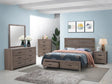 Brantford Barrel Oak 5-Piece Queen Storage Bedroom Set by Coaster at Eve Furniture