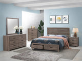 Brantford Barrel Oak 5-Piece Queen Storage Bedroom Set by Coaster at Eve Furniture