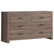 Brantford Barrel Oak 6-Drawer Dresser by Coaster at Eve Furniture