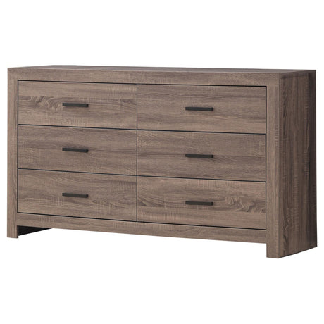Brantford Barrel Oak 6-Drawer Dresser by Coaster at Eve Furniture