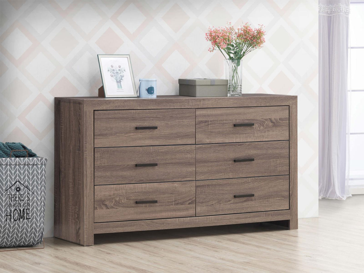 Brantford Barrel Oak 6-Drawer Dresser by Coaster at Eve Furniture