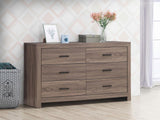 Brantford Barrel Oak 6-Drawer Dresser by Coaster at Eve Furniture